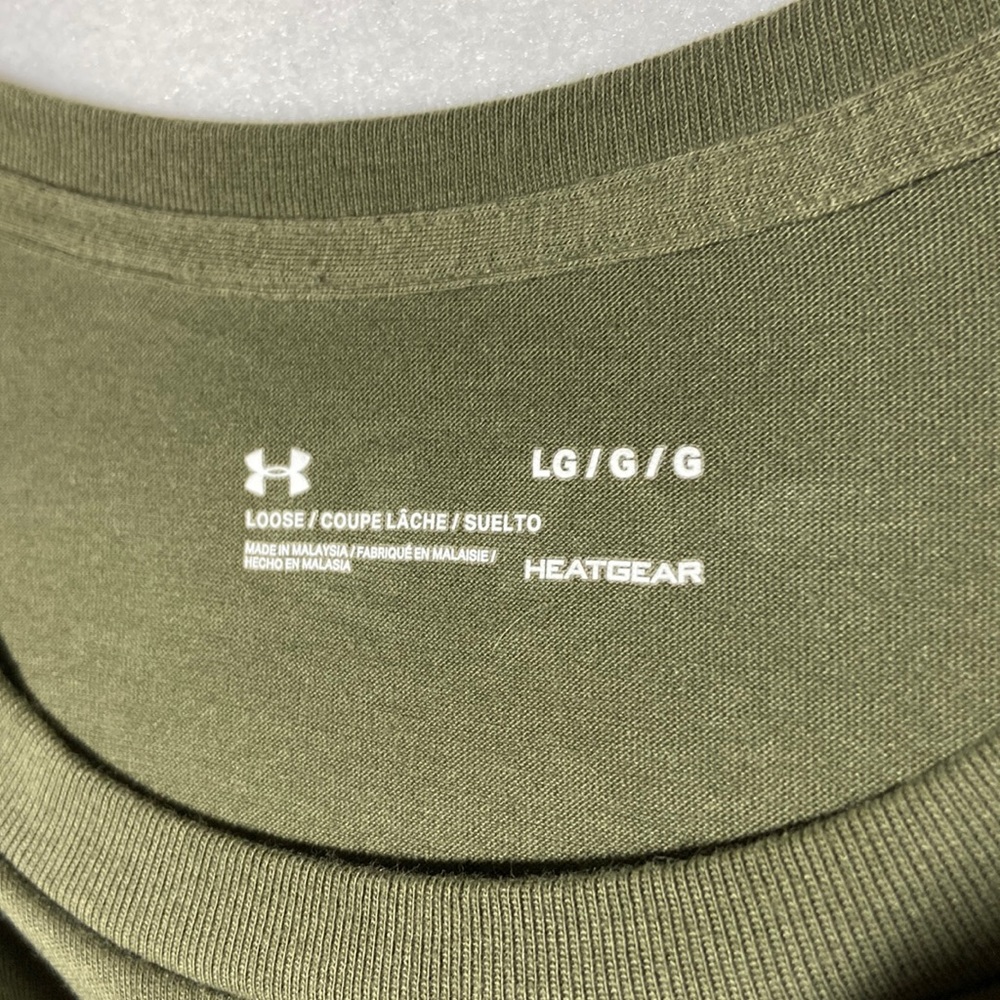 Under Armour 13 Stars & American Flag Shirt. Army Green with Tan Logo. Large - Picture 4 of 7